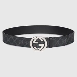 Gucci Tan Leather Belt with Black Buckle